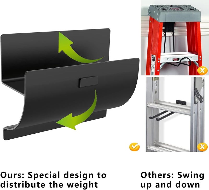Juformin Heavy-Duty Ladder Hanger-Wall Mount Ladder Hook-Garage Wall Wheelbarrow Hangers-4 Pack - Image 2